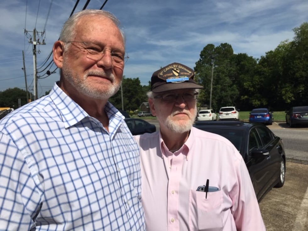 Gary DeRigne and Basil Clark traveled hundreds of miles to salute and remember a fallen comrade.