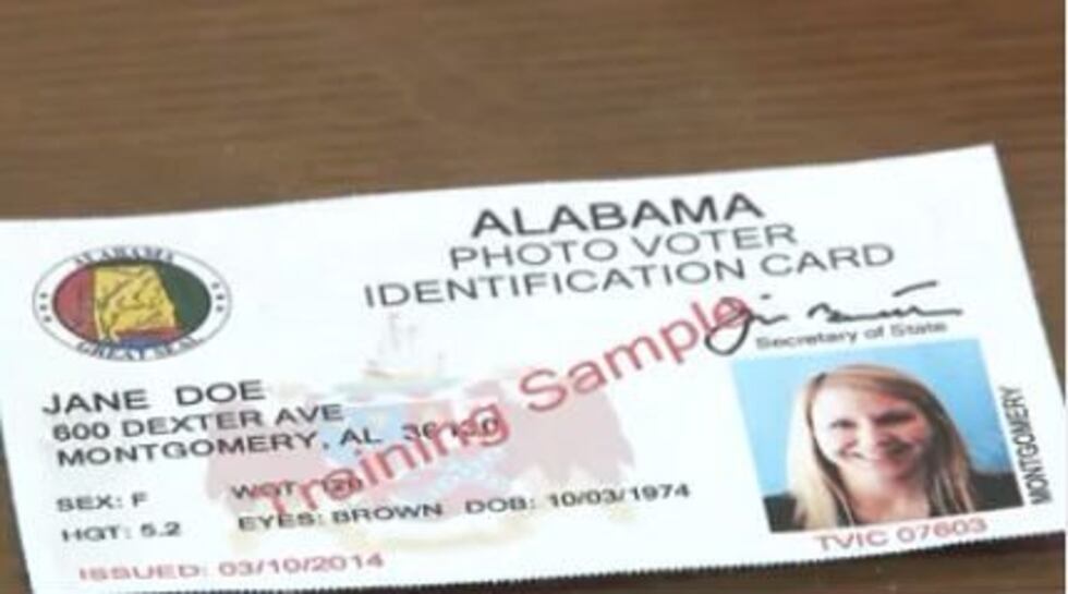 Alabama Non Driver Identification Example Acceptable forms of Alabama voter identification