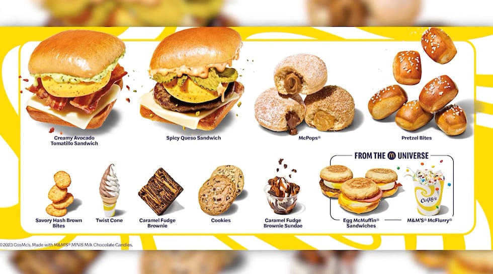 Check out the menu at CosMc’s, McDonald’s first spin-off restaurant