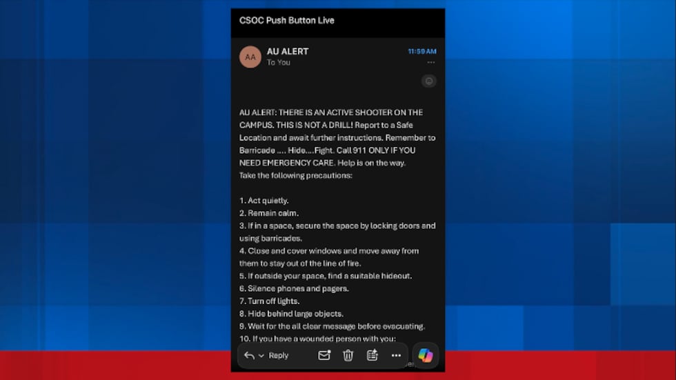 Auburn University is clearing the air after several mobile alert warnings were falsely sent...