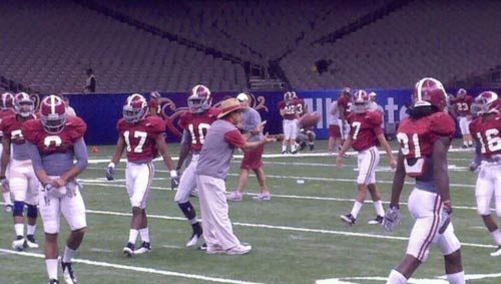 The Crimson Tide during their first practice 1/5/12.