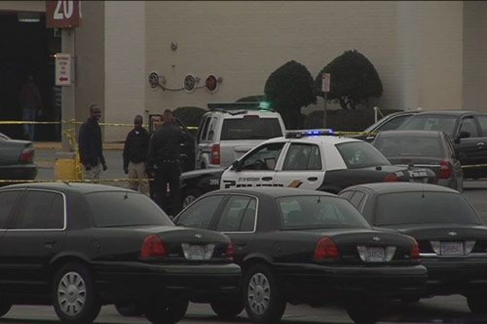 Police on the scene of a shooting in the parking lot of Montgomery Mall.