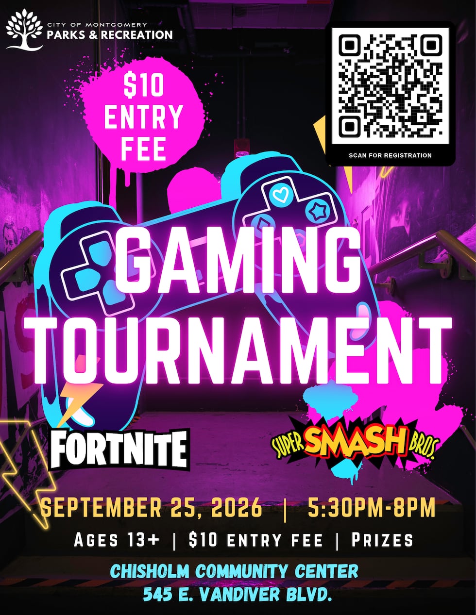 Young gamers will have a chance to put their skills to the test for a shot at cash prizes.