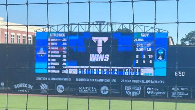 The Troy Trojans dominated Little Rock Friday 12-2 in Game 1 of Super Regionals.