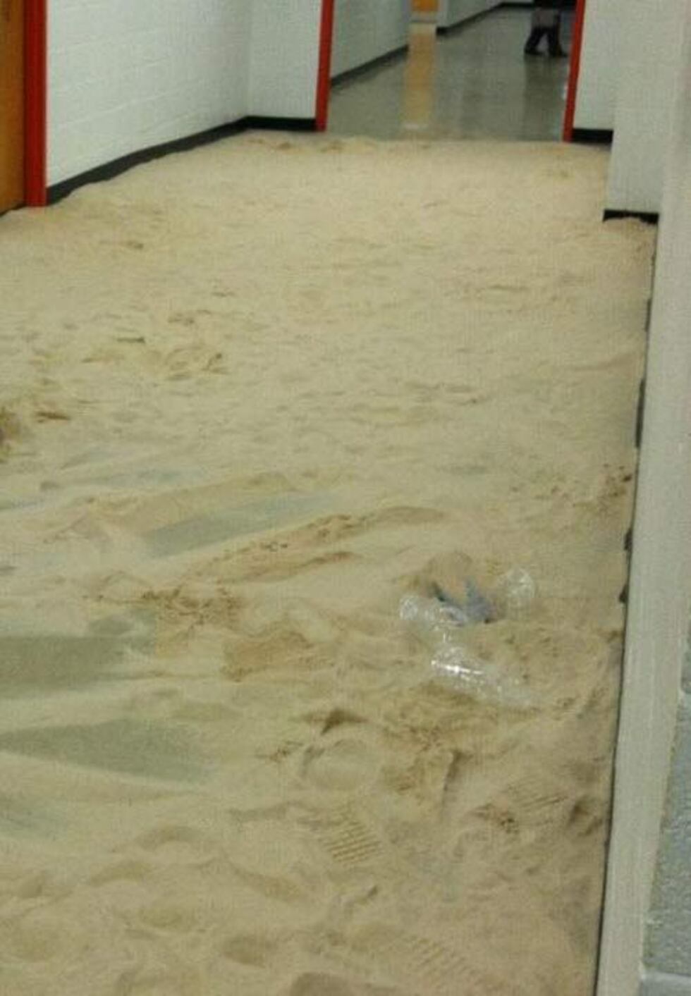 Sand thrown into a hallway. (Source: Phenix City Police)