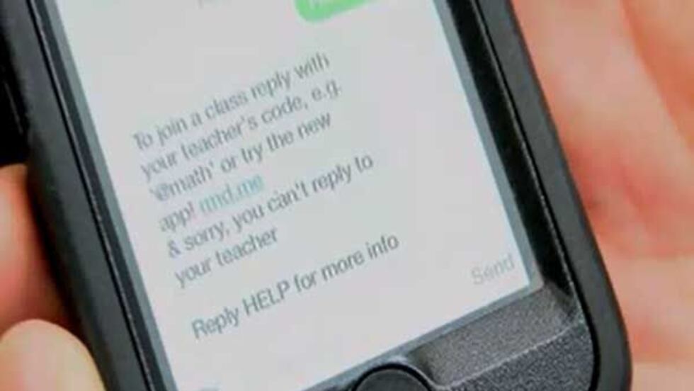 Student Getting Text Message Concern Teachers texting students through a safe app