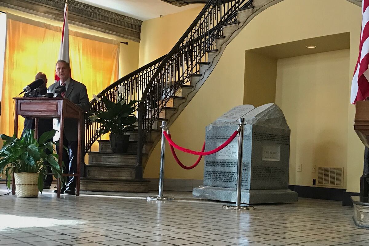 Ten Commandments monument returns to Montgomery