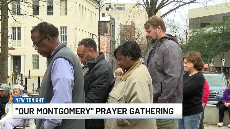 The "Our Montgomery" organization gathered together, leading a prayer, and stating that their...
