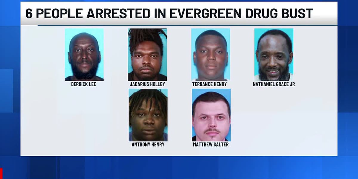 6 people arrested in Evergreen drug bust
