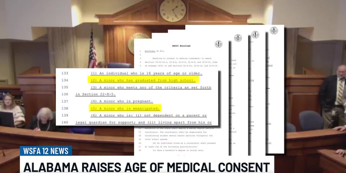 Alabama law raising medical consent age goes into effect
