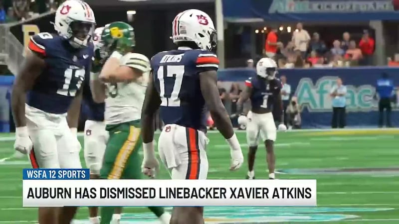 Auburn linebacker Xavier Atkins has been dismissed from the team.