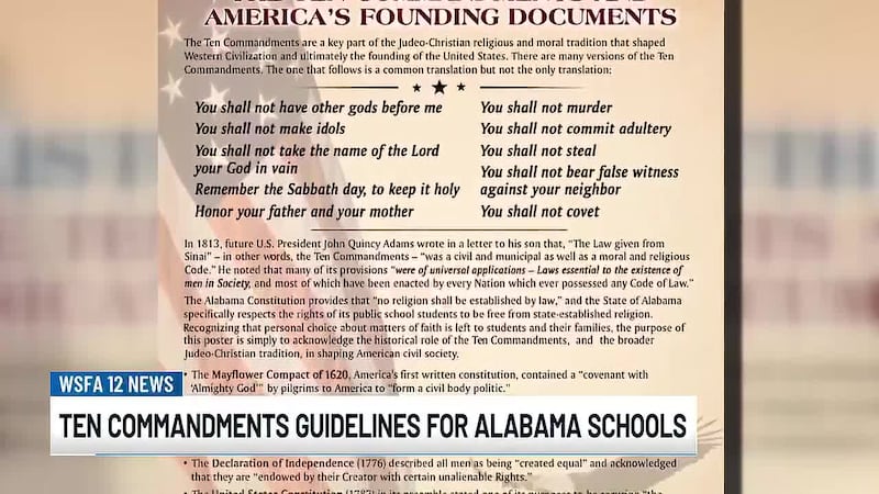 Alabama approves 10 Commandments poster for classroom