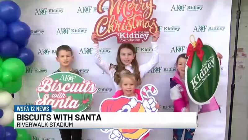 Santa Claus made a stop at riverwalk stadium for the annual Biscuits with Santa event.